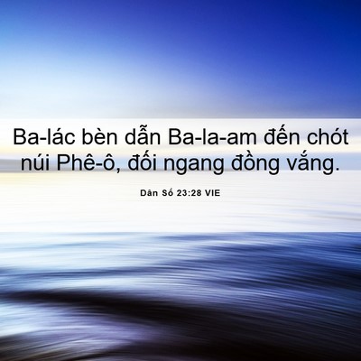 Picture 06 - Dân Số 23:28 VIE - Ba-lác bèn dẫn Ba-la-am đến chót núi - Bible Verse Picture