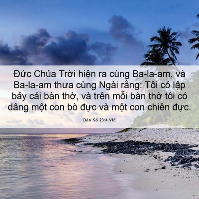 Picture 06 - Dân Số 23:4 VIE - Đức Chúa Trời hiện ra cùng Ba-la-am, và - Bible Verse Picture