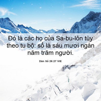 Picture 06 - Dân Số 26:27 VIE - Đó là các họ của Sa-bu-lôn tùy theo tu - Bible Verse Picture