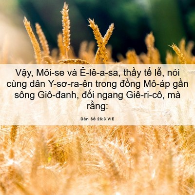 Picture 06 - Dân Số 26:3 VIE - Vậy, Môi-se và Ê-lê-a-sa, thầy tế lễ, - Bible Verse Picture