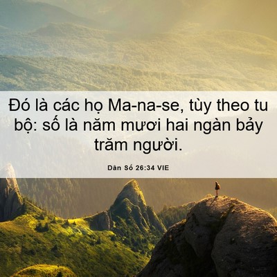 Picture 06 - Dân Số 26:34 VIE - Đó là các họ Ma-na-se, tùy theo tu bộ: - Bible Verse Picture