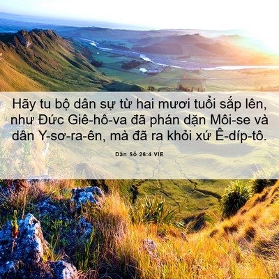 Picture 06 - Dân Số 26:4 VIE - Hãy tu bộ dân sự từ hai mươi tuổi - Bible Verse Picture