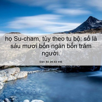 Picture 06 - Dân Số 26:43 VIE - họ Su-cham, tùy theo tu bộ: số là sáu - Bible Verse Picture