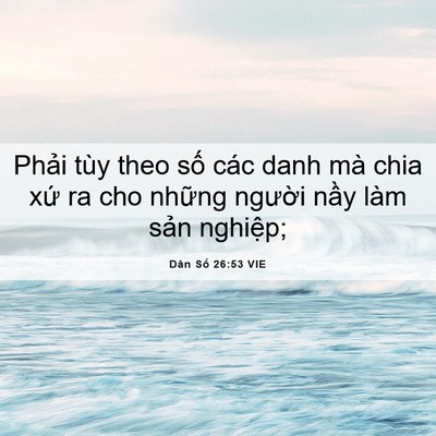Picture 06 - Dân Số 26:53 VIE - Phải tùy theo số các danh mà chia xứ ra - Bible Verse Picture