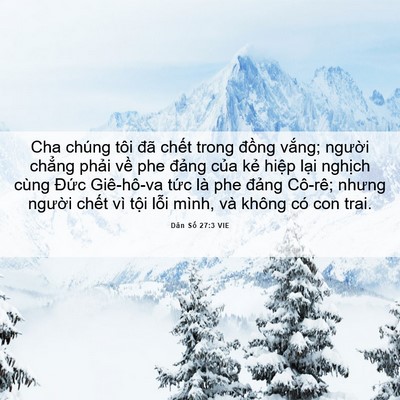 Picture 06 - Dân Số 27:3 VIE - Cha chúng tôi đã chết trong đồng vắng; - Bible Verse Picture
