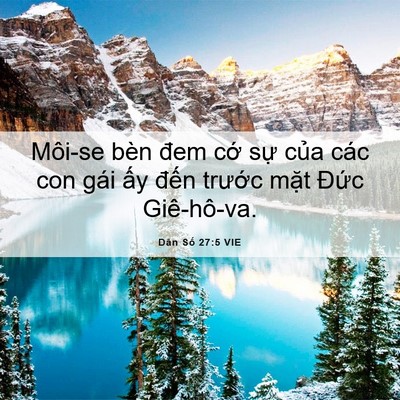 Picture 06 - Dân Số 27:5 VIE - Môi-se bèn đem cớ sự của các con gái - Bible Verse Picture