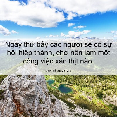 Picture 06 - Dân Số 28:25 VIE - Ngày thứ bảy các ngươi sẽ có sự - Bible Verse Picture