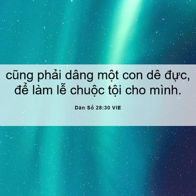 Picture 06 - Dân Số 28:30 VIE - cũng phải dâng một con dê đực, để - Bible Verse Picture