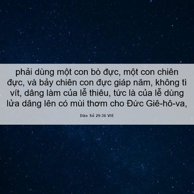 Picture 06 - Dân Số 29:36 VIE - phải dùng một con bò đực, một con - Bible Verse Picture
