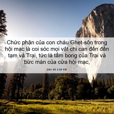Picture 06 - Dân Số 3:25 VIE - Chức phận của con cháu Ghẹt-sôn trong - Bible Verse Picture