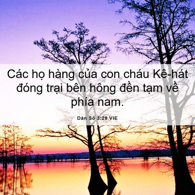 Picture 06 - Dân Số 3:29 VIE - Các họ hàng của con cháu Kê-hát đóng - Bible Verse Picture