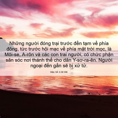 Picture 06 - Dân Số 3:38 VIE - Những người đóng trại trước đền - Bible Verse Picture