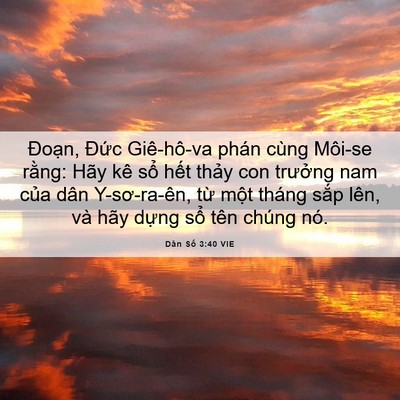 Picture 06 - Dân Số 3:40 VIE - Đoạn, Đức Giê-hô-va phán cùng Môi-se - Bible Verse Picture