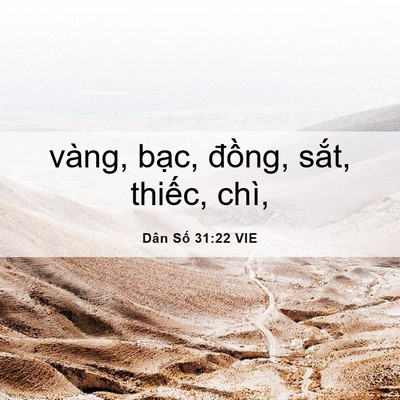Picture 06 - Dân Số 31:22 VIE - vàng, bạc, đồng, sắt, thiếc, - Bible Verse Picture