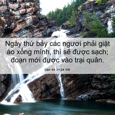 Picture 06 - Dân Số 31:24 VIE - Ngày thứ bảy các ngươi phải giặt áo - Bible Verse Picture