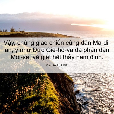 Picture 06 - Dân Số 31:7 VIE - Vậy, chúng giao chiến cùng dân Ma-đi-an, - Bible Verse Picture
