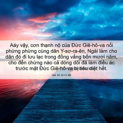 Picture 06 - Dân Số 32:13 VIE - Aáy vậy, cơn thạnh nộ của Đức - Bible Verse Picture