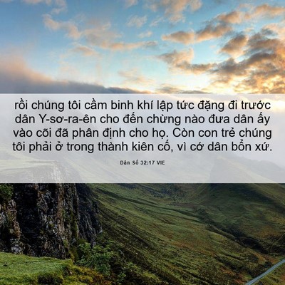 Picture 06 - Dân Số 32:17 VIE - rồi chúng tôi cầm binh khí lập tức - Bible Verse Picture