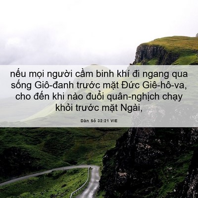 Picture 06 - Dân Số 32:21 VIE - nếu mọi người cầm binh khí đi ngang - Bible Verse Picture
