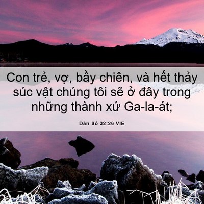 Picture 06 - Dân Số 32:26 VIE - Con trẻ, vợ, bầy chiên, và hết thảy - Bible Verse Picture