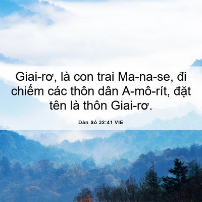 Picture 06 - Dân Số 32:41 VIE - Giai-rơ, là con trai Ma-na-se, đi chiếm các - Bible Verse Picture