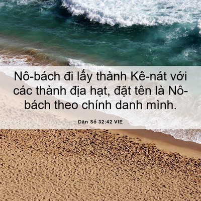 Picture 06 - Dân Số 32:42 VIE - Nô-bách đi lấy thành Kê-nát với các - Bible Verse Picture