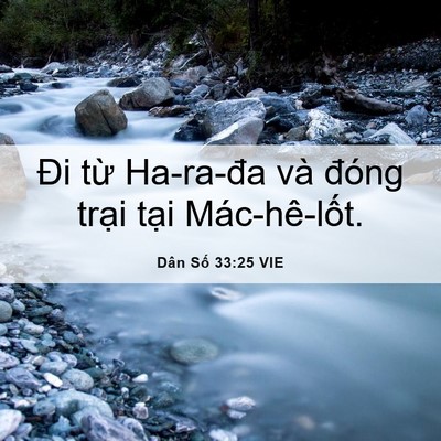 Picture 06 - Dân Số 33:25 VIE - Đi từ Ha-ra-đa và đóng trại tại - Bible Verse Picture