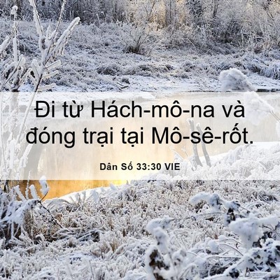 Picture 06 - Dân Số 33:30 VIE - Đi từ Hách-mô-na và đóng trại tại - Bible Verse Picture