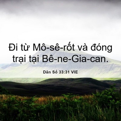 Picture 06 - Dân Số 33:31 VIE - Đi từ Mô-sê-rốt và đóng trại tại - Bible Verse Picture