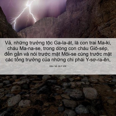 Picture 06 - Dân Số 36:1 VIE - Vả, những trưởng tộc Ga-la-át, là con - Bible Verse Picture