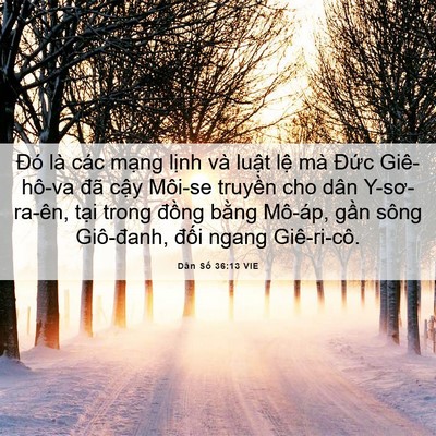 Picture 06 - Dân Số 36:13 VIE - Đó là các mạng lịnh và luật lệ mà - Bible Verse Picture