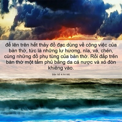 Picture 06 - Dân Số 4:14 VIE - để lên trên hết thảy đồ đạc dùng - Bible Verse Picture