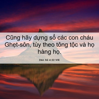 Picture 06 - Dân Số 4:22 VIE - Cũng hãy dựng sổ các con cháu - Bible Verse Picture