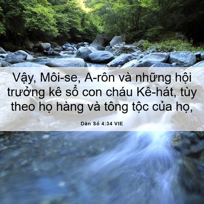 Picture 06 - Dân Số 4:34 VIE - Vậy, Môi-se, A-rôn và những hội - Bible Verse Picture