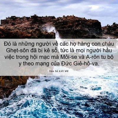Picture 06 - Dân Số 4:41 VIE - Đó là những người về các họ hàng - Bible Verse Picture