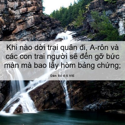 Picture 06 - Dân Số 4:5 VIE - Khi nào dời trại quân đi, A-rôn và các - Bible Verse Picture