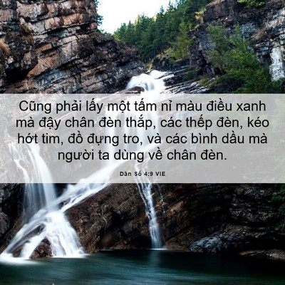 Picture 06 - Dân Số 4:9 VIE - Cũng phải lấy một tấm nỉ màu điều - Bible Verse Picture