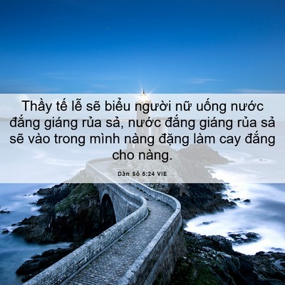 Picture 06 - Dân Số 5:24 VIE - Thầy tế lễ sẽ biểu người nữ uống - Bible Verse Picture