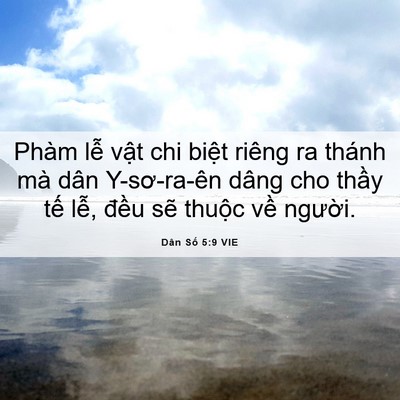 Picture 06 - Dân Số 5:9 VIE - Phàm lễ vật chi biệt riêng ra thánh mà - Bible Verse Picture