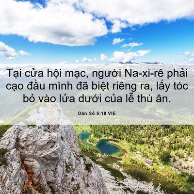 Picture 06 - Dân Số 6:18 VIE - Tại cửa hội mạc, người Na-xi-rê - Bible Verse Picture