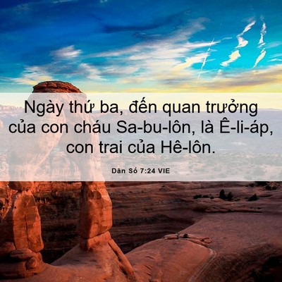 Picture 06 - Dân Số 7:24 VIE - Ngày thứ ba, đến quan trưởng của con - Bible Verse Picture