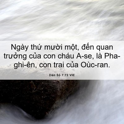 Picture 06 - Dân Số 7:72 VIE - Ngày thứ mười một, đến quan trưởng - Bible Verse Picture