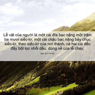 Picture 06 - Dân Số 7:79 VIE - Lễ vật của người là một cái đĩa - Bible Verse Picture