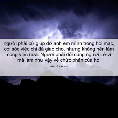 Picture 06 - Dân Số 8:26 VIE - người phải cứ giúp đỡ anh em mình - Bible Verse Picture