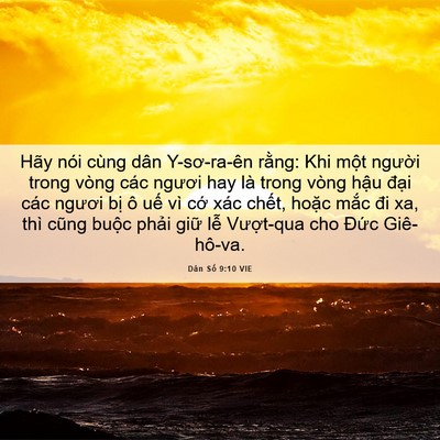 Picture 06 - Dân Số 9:10 VIE - Hãy nói cùng dân Y-sơ-ra-ên rằng: Khi - Bible Verse Picture