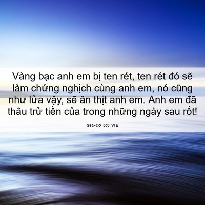Picture 06 - Gia-cơ 5:3 VIE - Vàng bạc anh em bị ten rét, ten rét đó - Bible Verse Picture