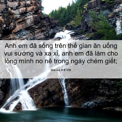 Picture 06 - Gia-cơ 5:5 VIE - Anh em đã sống trên thế gian ăn uống - Bible Verse Picture