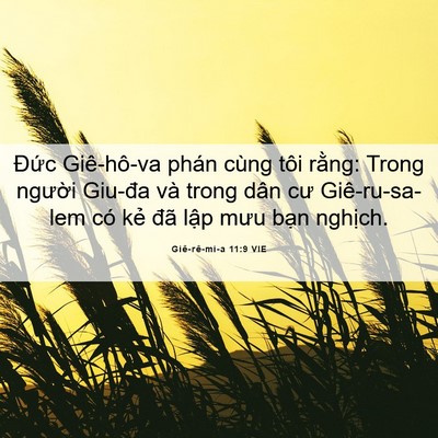 Picture 06 - Giê-rê-mi-a 11:9 VIE - Đức Giê-hô-va phán cùng tôi rằng: Trong - Bible Verse Picture