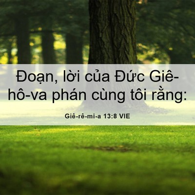 Picture 06 - Giê-rê-mi-a 13:8 VIE - Đoạn, lời của Đức Giê-hô-va phán - Bible Verse Picture