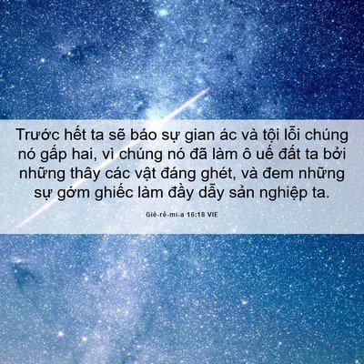 Picture 06 - Giê-rê-mi-a 16:18 VIE - Trước hết ta sẽ báo sự gian ác và - Bible Verse Picture